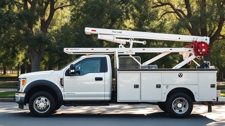White tree care service truck in sunlight, showcasing financing options for tree services.