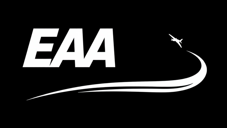 Stylized EAA logo on black background, representing Lake Superior flight experiences.