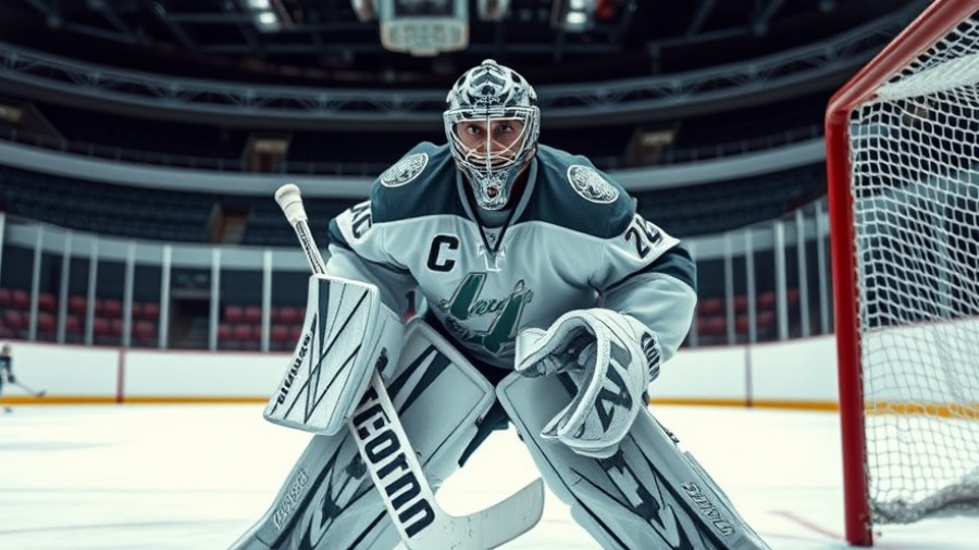 Rebound World Series Game 1 ice hockey goalie in action.