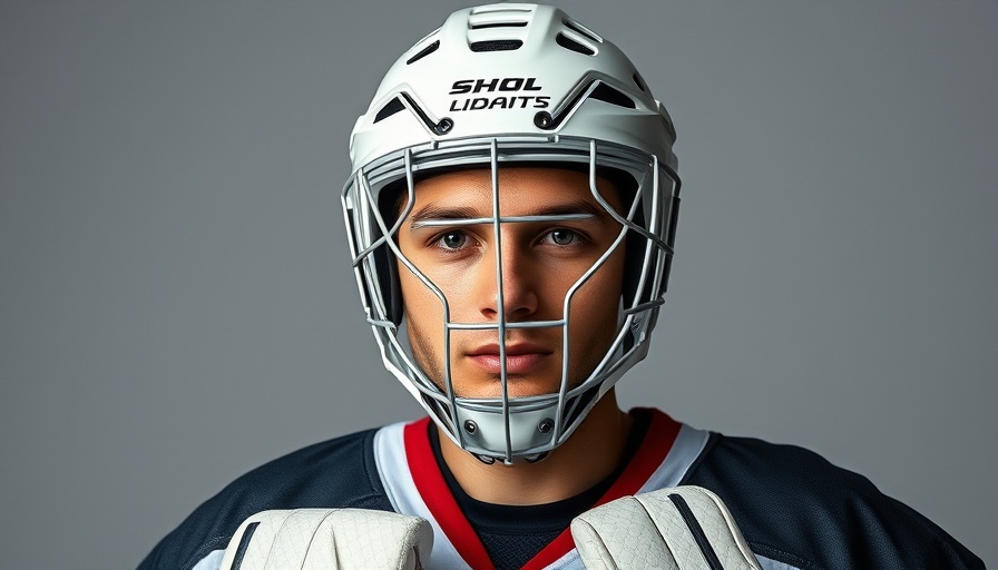Young goalie showcasing advanced training gear, emphasizing modern technology.