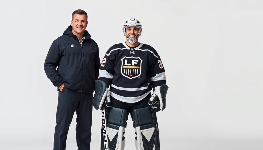 Elite goalie coaching tips, hockey mentor scene with goalie and coaches.
