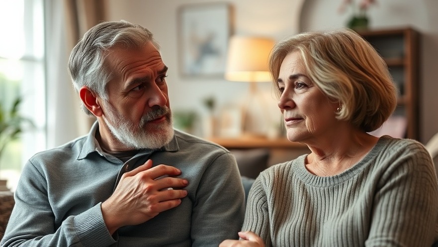 Middle-aged couple discussing insights on living healthier in a cozy setting.