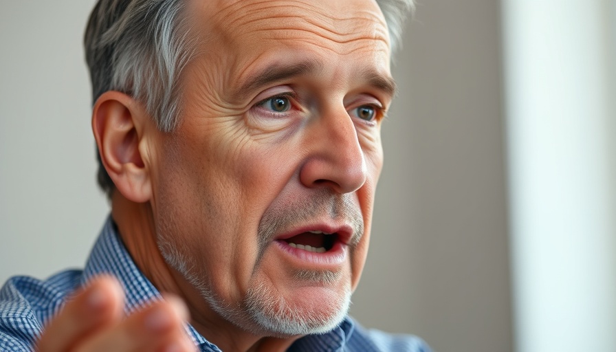 Middle-aged man discussing dangerous food for seniors.