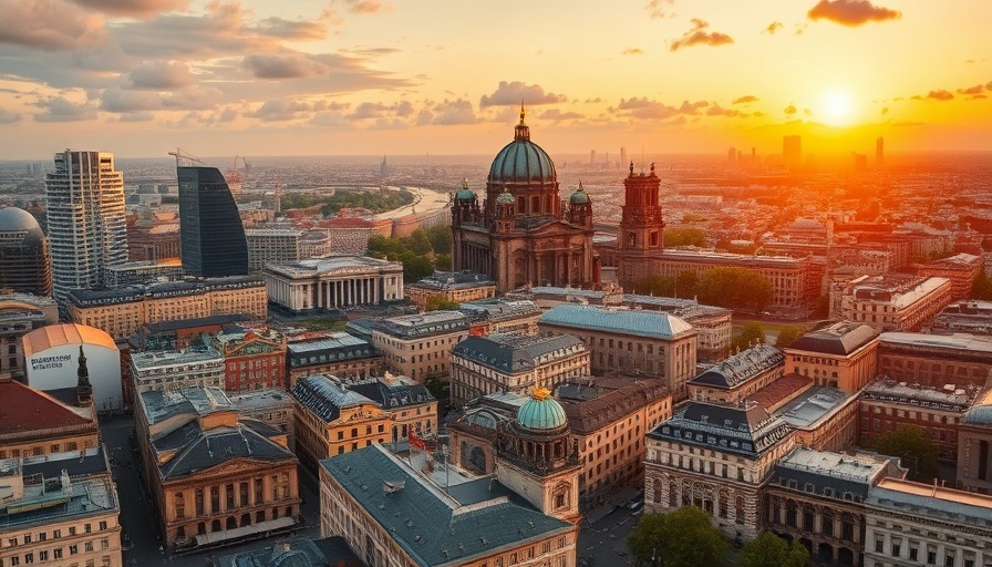 Aerial view of Berlin skyline, showcasing vibrant city life and historic architecture, Best Things to do in Berlin.