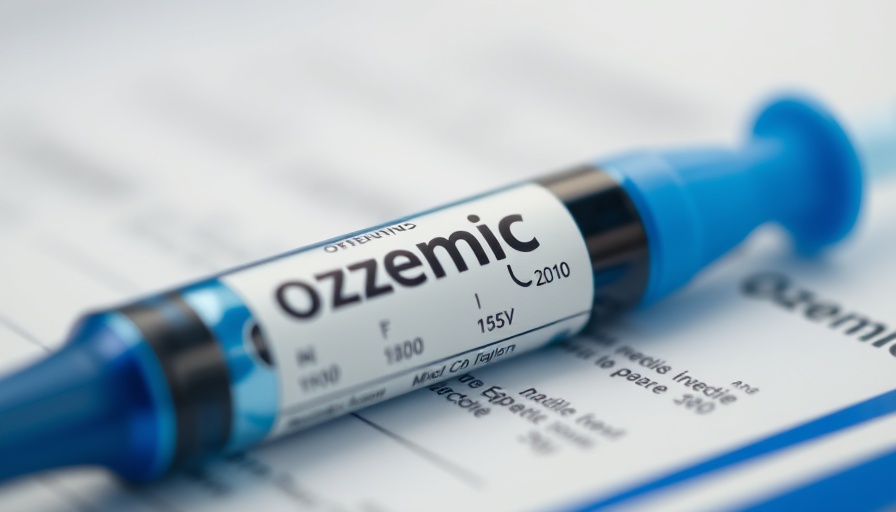 Close-up of Ozempic pen on packaging for discounted Wegovy and Ozempic.