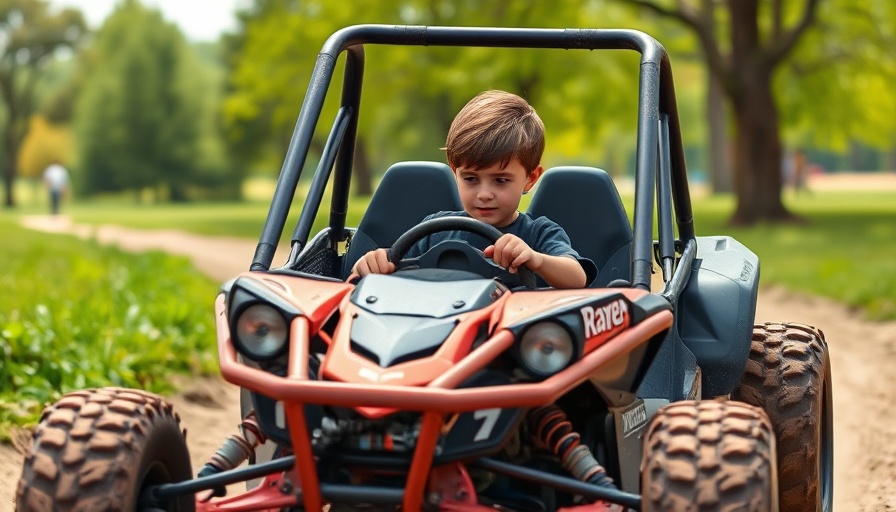 Razor Dune Buggy Deals with young boy driving in park.