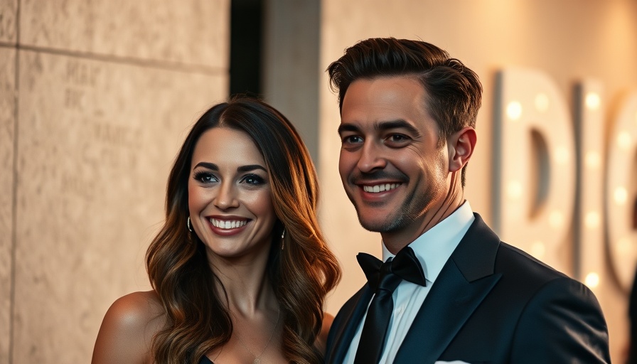 Elegant couple smiling warmly at formal event for Ocean's 14 filming news.