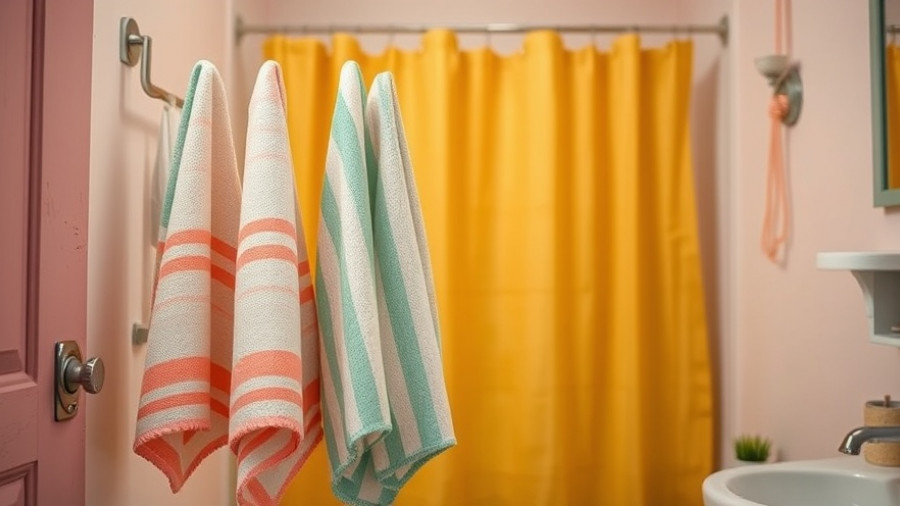 Best Bath Towels 2025 in a colorful vintage bathroom with striped towels.