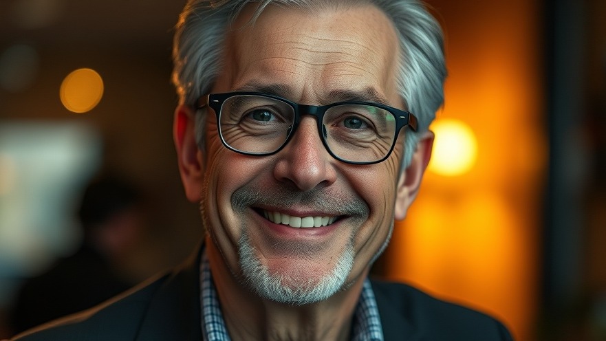 Mature man smiling, embodying clarity in retirement and community engagement.