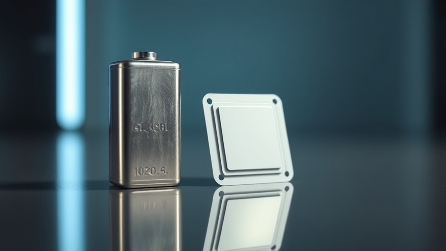 Innovative eco-friendly batteries showcasing biodegradable battery technology on a reflective surface.