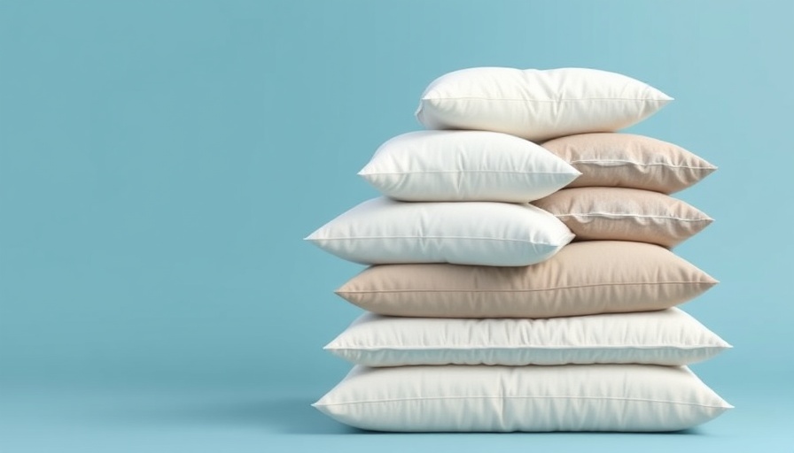 Stack of best pillows on Amazon against a blue background.