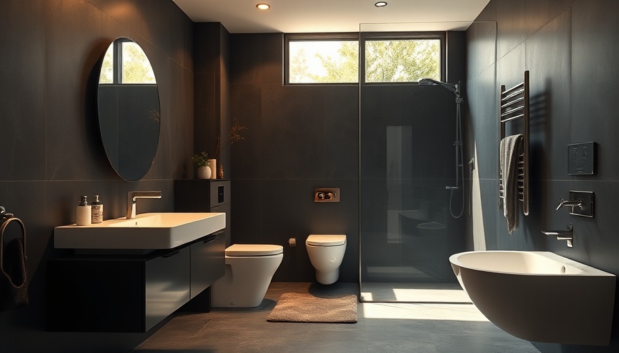 Stylish over-the-toilet storage in modern small bathroom
