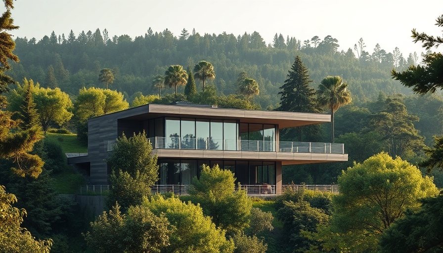 Frank Lloyd Wright rental house in lush forest setting.