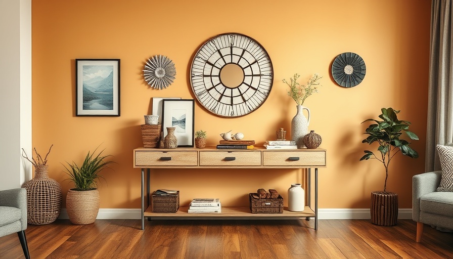 Stylish living room with a contemporary console table, best console tables 2025.