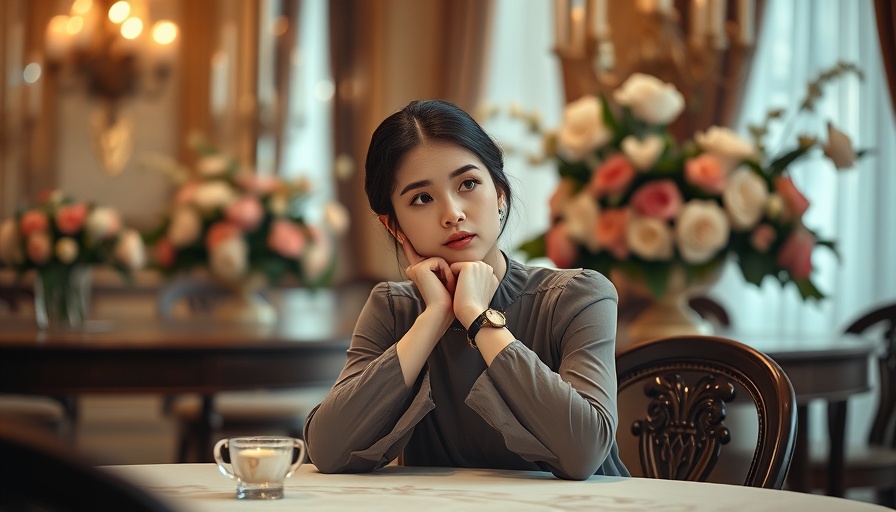 Inspired by Pride and Prejudice, thoughtful woman in period setting.