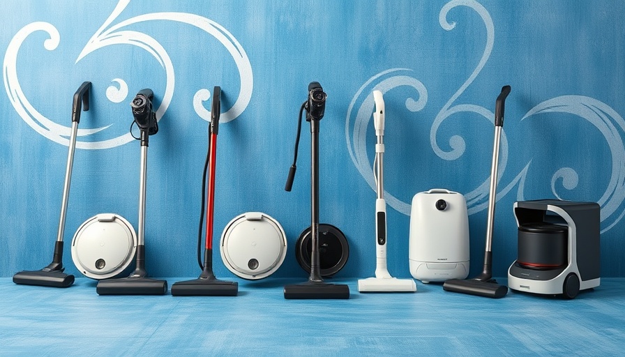 Group of best robot vacuums on artistic blue background.