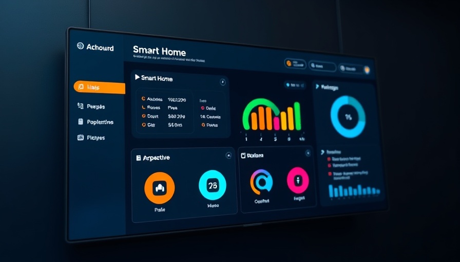 Smart home dashboard interface, modern digital display