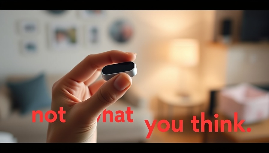 Hand holding smart home device, concept of unexpected smart home fixes.