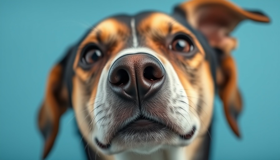 Close-up of a dog's nose and eyes, sustainable pet parenting concept.