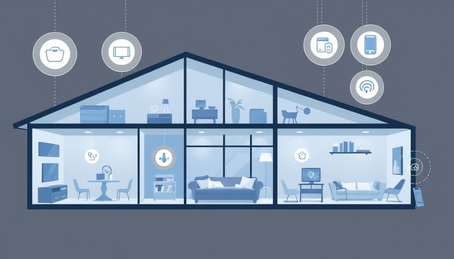 Illustrated smart home with SmartThings hubs in various rooms, showcasing integration.