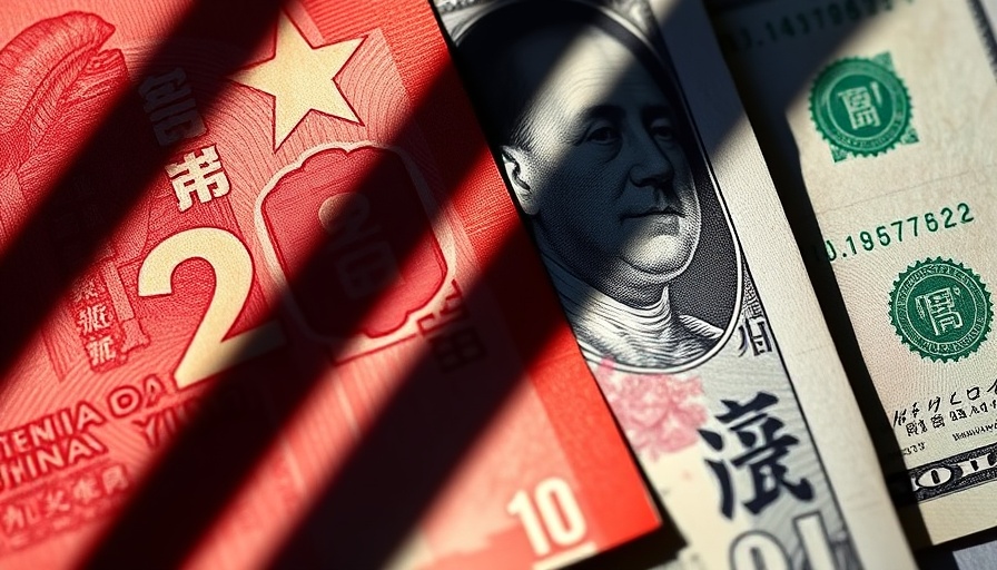 Chinese yuan and US dollar bills representing international trade.