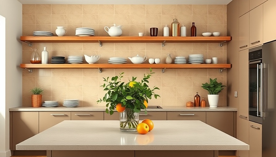 Elegant kitchen features best floating shelves for small spaces.