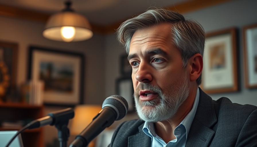 Middle-aged man discussing the impact of tariffs on retirement planning.