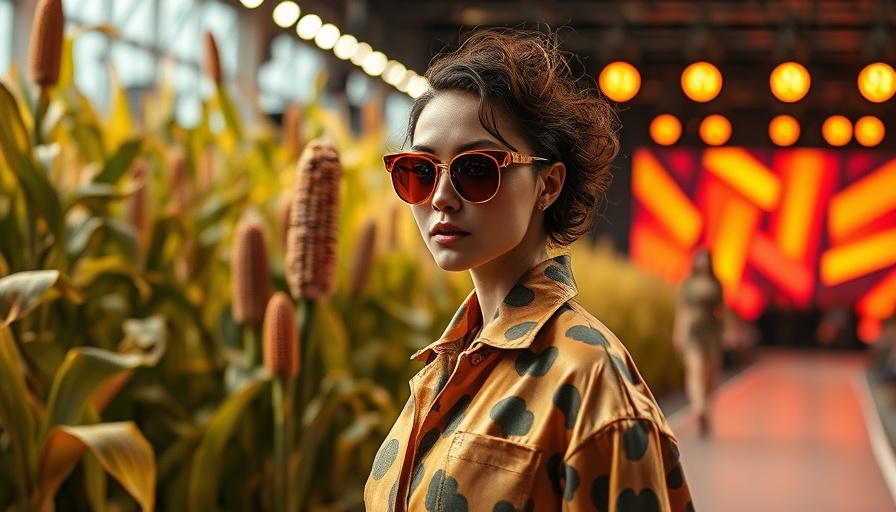 Collage with sustainable leather alternatives and model, future of fashion.