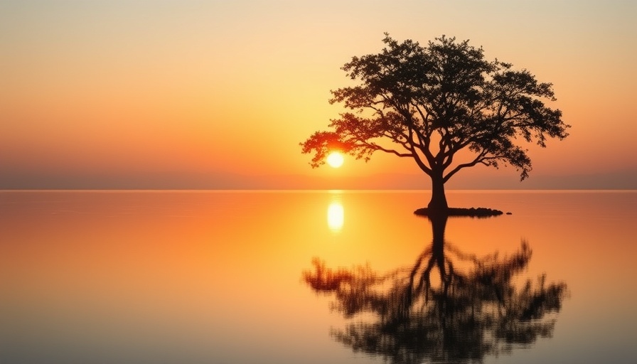 God is Love symbolized by serene sunset over tranquil lake.