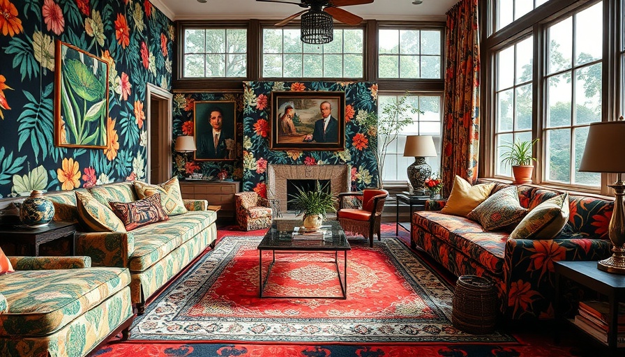 Eclectic living room showcasing animal prints in interior design.