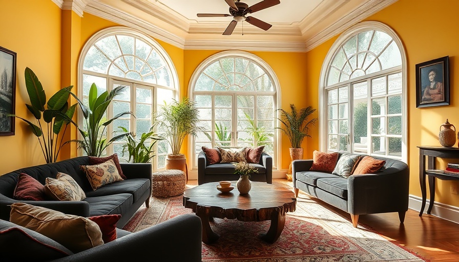 Vibrant home design in a bright, elegant living room.