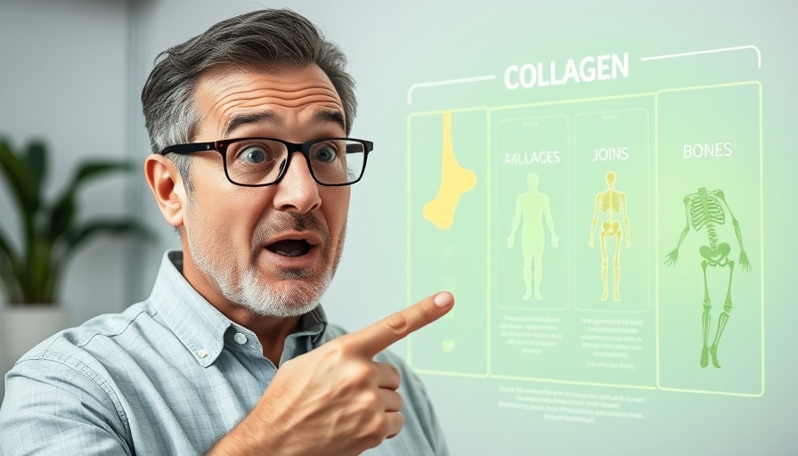 Infographic of collagen-rich foods and benefits for seniors.