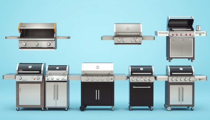 Stylish collection of outdoor grills, ideal for design enthusiasts.