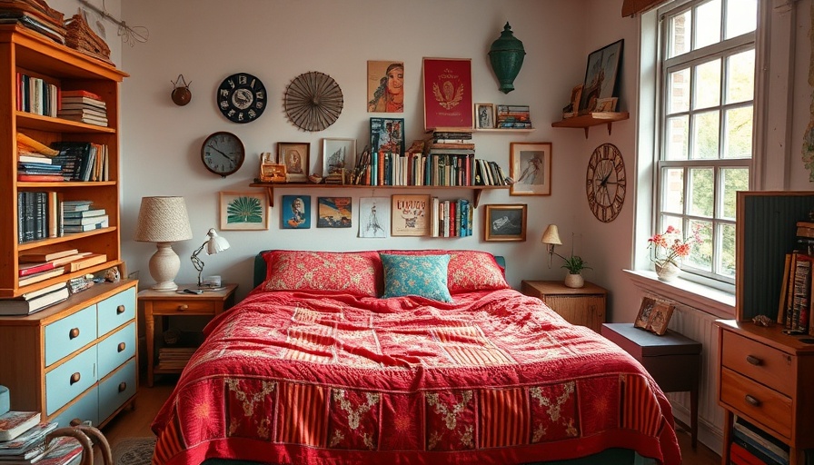 Bedroom showcasing the best types of mattresses with colorful quilt.