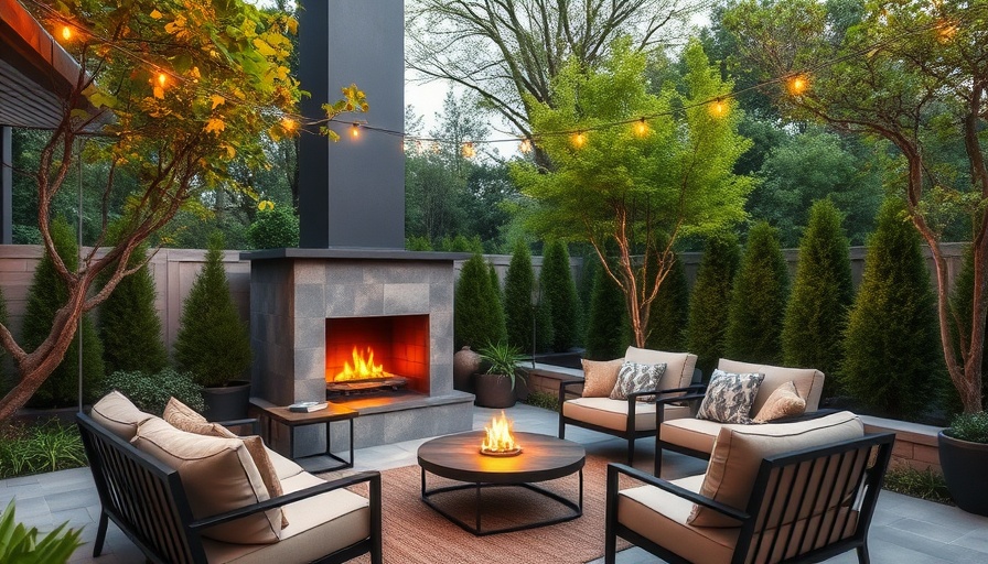 Cozy outdoor fireplace for small patio setup