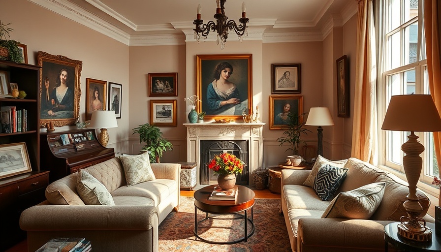 Elegant Upper West Side apartment art collection in cozy living room