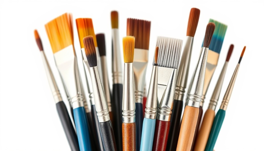 Close-up of assorted paintbrushes symbolizing reinventing yourself in later life.
