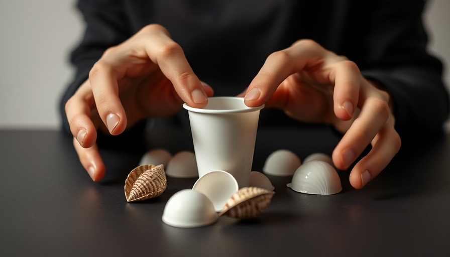 Hands playing shell game with cups, emphasizing Cheap Products Shell Game.