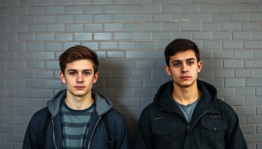 Two young men in police station, youth violence in Louisiana context.