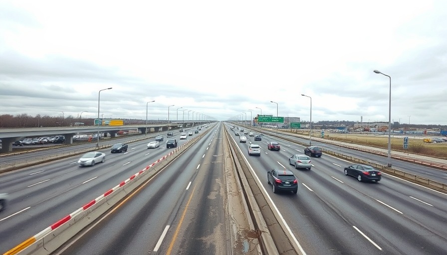 Busy highway scene in Louisiana with traffic, related to left-lane slow drivers bill.