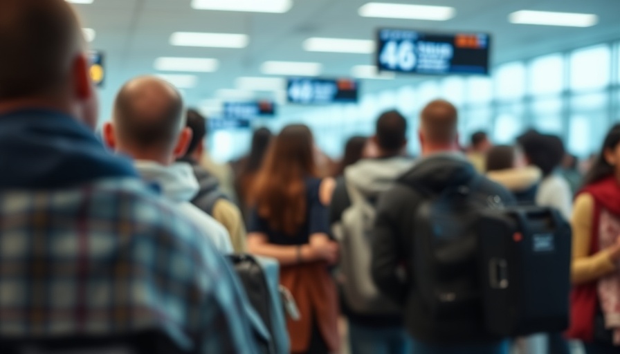 Passengers standing in line at airport, reflecting airline standby practices.
