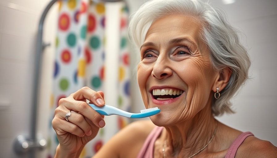 Older woman practicing oral hygiene to prevent tooth loss aging adults.