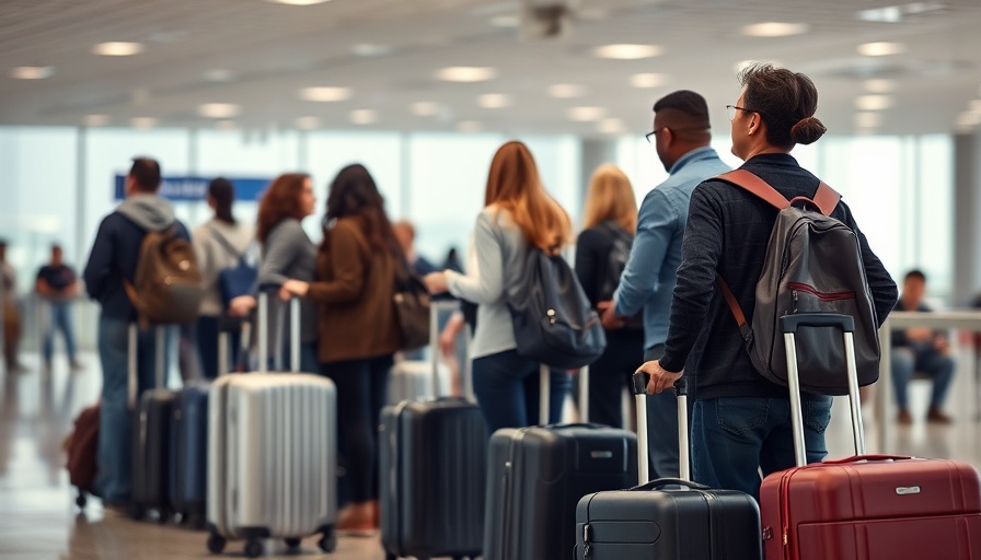 Travelers in line at airport reflecting airline standby practices.