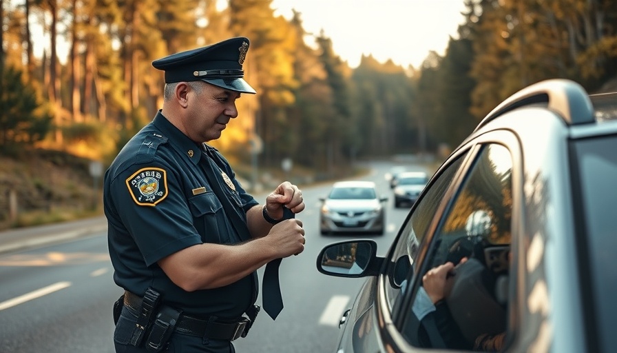 Deputy's act of kindness during speeding stop: officer tying tie for motorist.