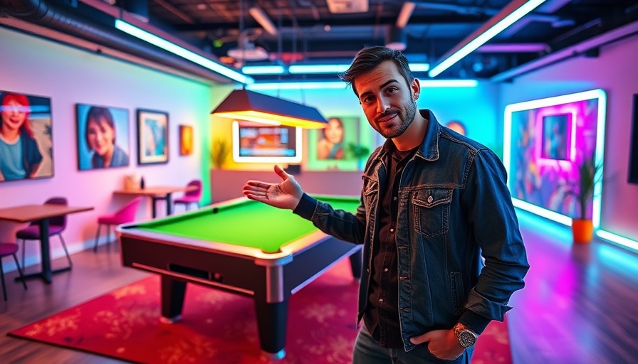Smart home technology tour with man at pool table
