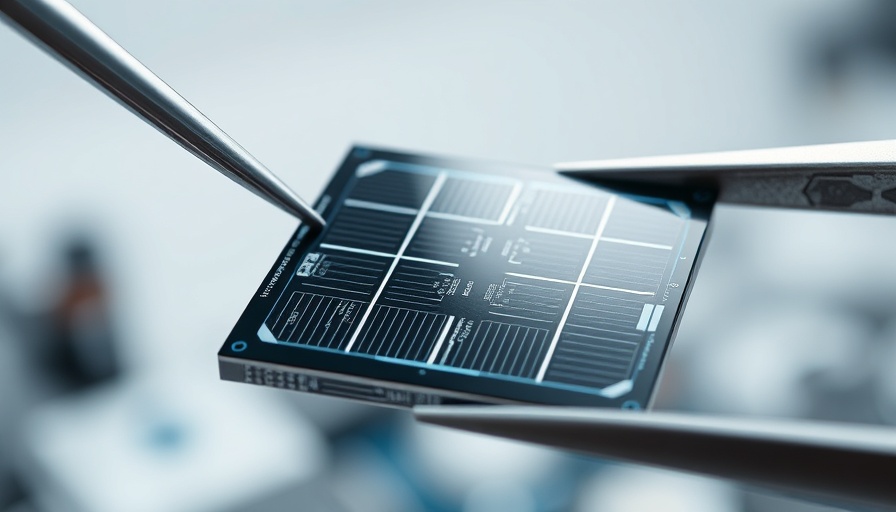 Detailed close-up of a self-healing solar panel in a lab setting.