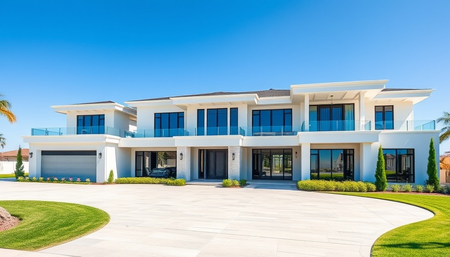 Luxury custom home in Utah with white facade and spacious driveway.