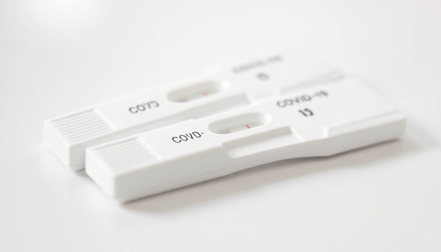 Close-up of COVID-19 rapid test kits showing faint results, highlighting nimbus variant symptoms.