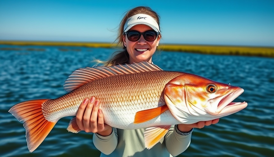 Woman displaying a large redfish on a boat in Louisiana waters.