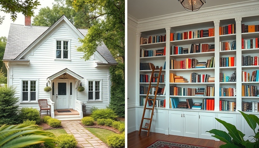 Home worth $1.6M with 7000 books, exterior and interior view
